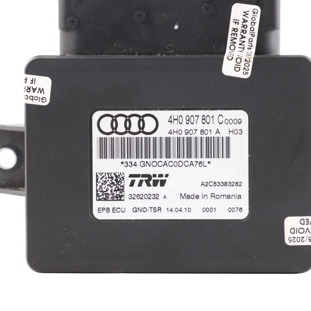 Parking Brake Module Handbrake Actuator Control Unit to Audi A7 4G A8 D4 with Part number 4H0907801C Audi A7 4G A8 D4 Parking Brake Module Handbrake Actuator Control Unit - SKU 4H0907801C - Part number 4H0907801C