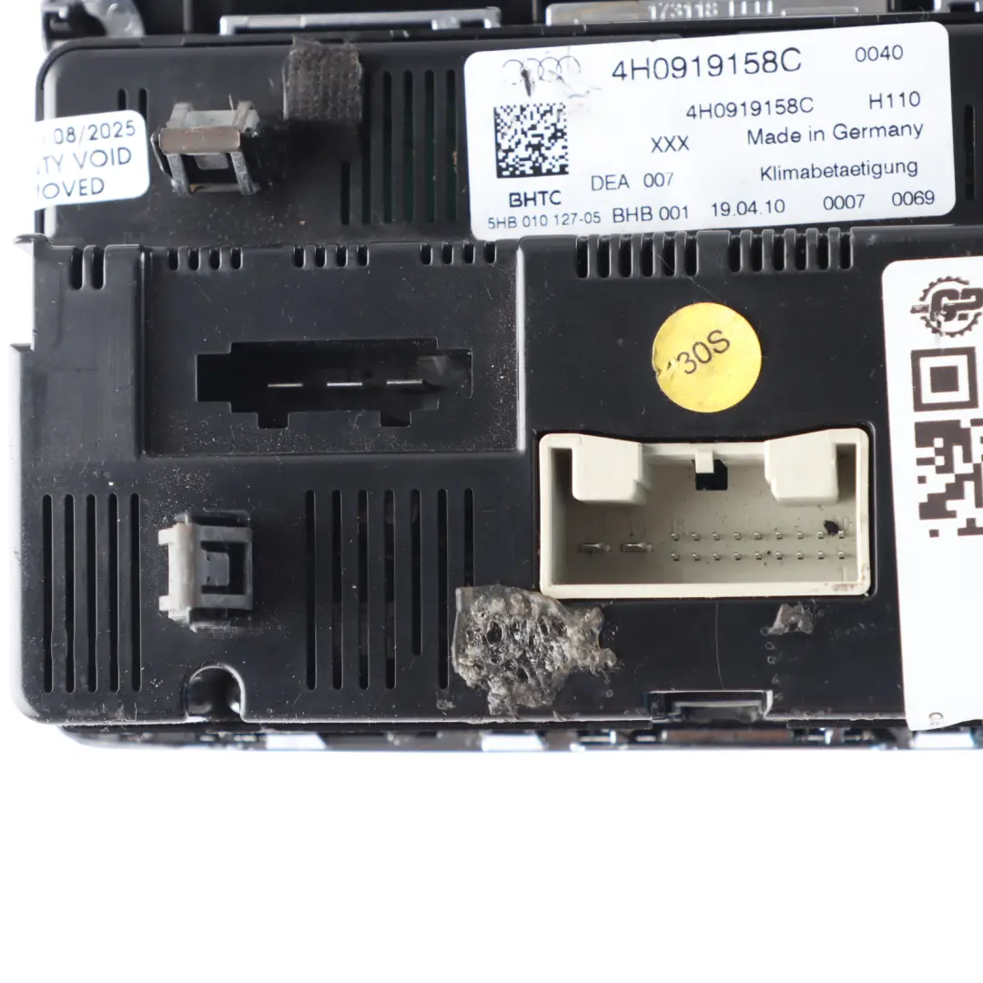 A/C Air Condition Heater Climate Control Switch Panel to Audi A8 D4 with Part number 4H0919158C Audi A8 D4 A/C Air Condition Heater Climate Control Switch Panel - SKU 4H0919158C - Part number 4H0919158C