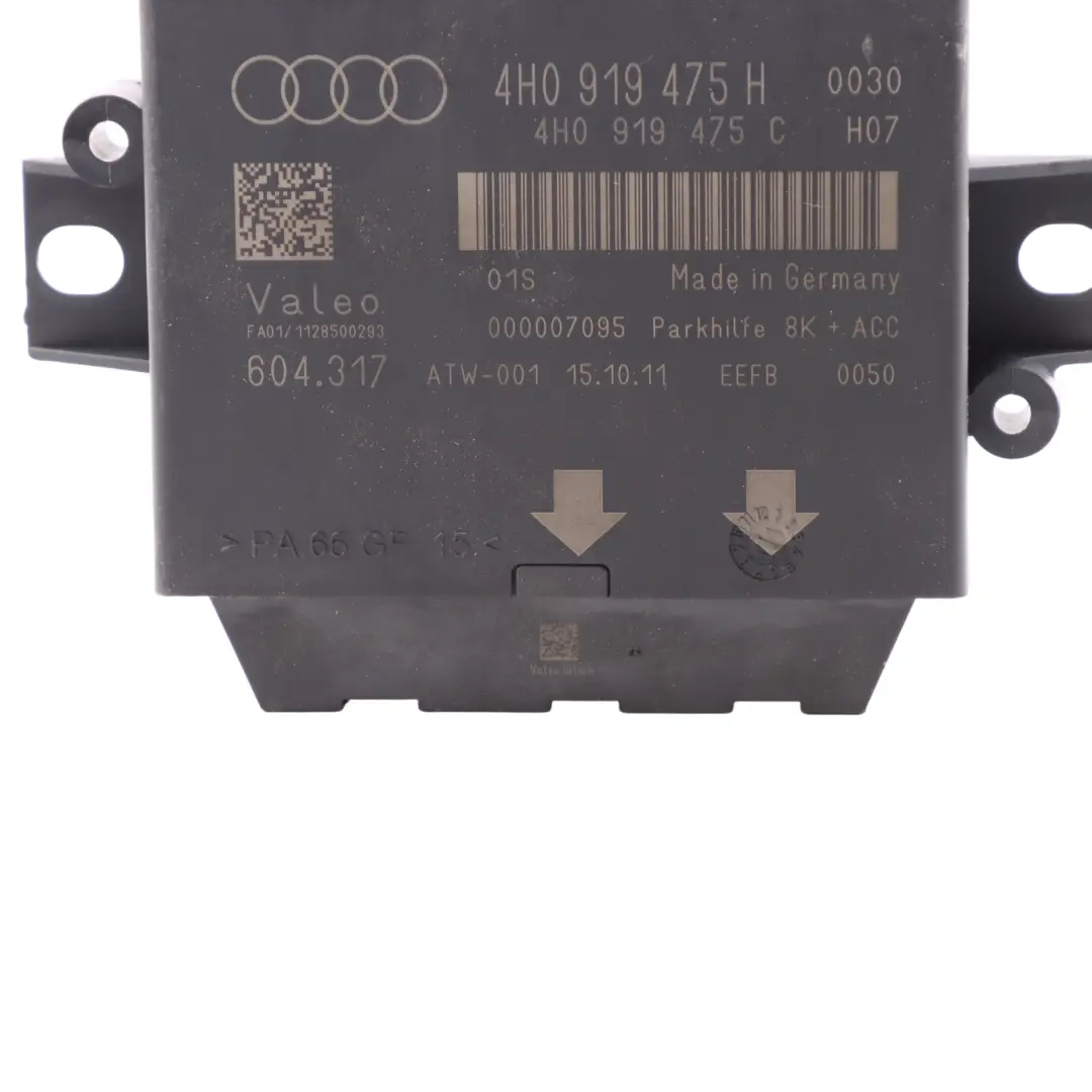 Audi A6 C7 PDC Parking Distance Control Module Unit ECU Valeo - SKU 4H0919475H - Part number 4H0919475H
