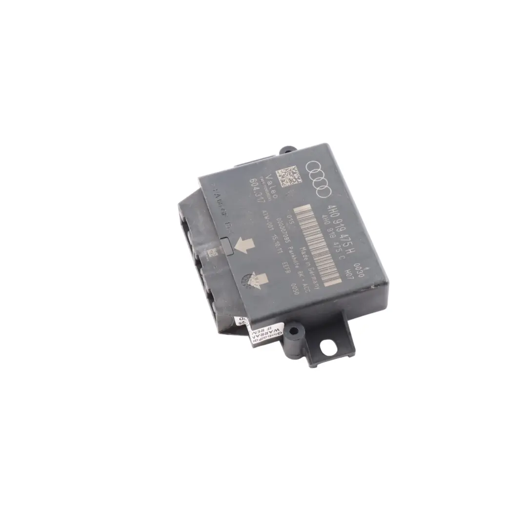 PDC Parking Distance Control Module Unit ECU Valeo to Audi A6 C7 with Part number 4H0919475H Audi A6 C7 PDC Parking Distance Control Module Unit ECU Valeo - SKU 4H0919475H - Part number 4H0919475H