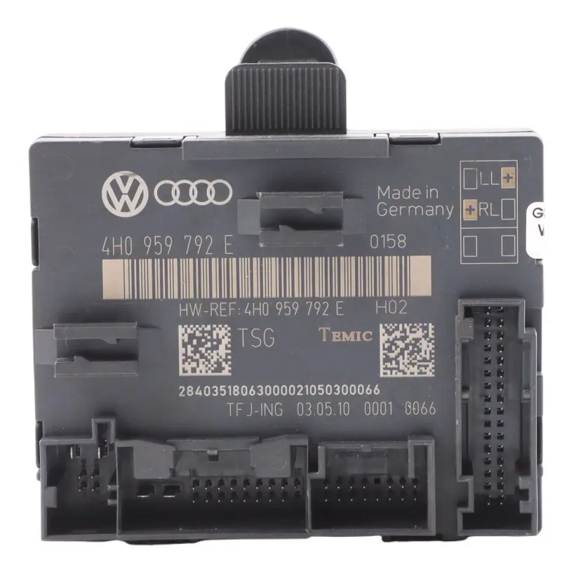 Door Control Module Passenger Unit ECU Front Right O/S to Audi A8 4H with Part number 4H0959792E Audi A8 4H Door Control Module Passenger Unit ECU Front Right O/S - SKU 4H0959792E - Part number 4H0959792E