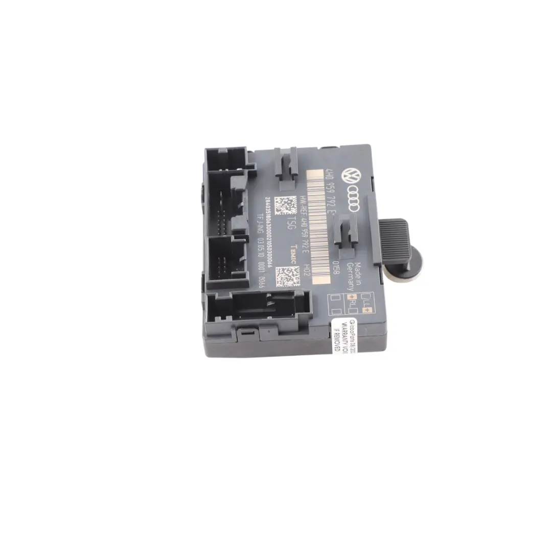 Door Control Module Passenger Unit ECU Front Right O/S to Audi A8 4H with Part number 4H0959792E Audi A8 4H Door Control Module Passenger Unit ECU Front Right O/S - SKU 4H0959792E - Part number 4H0959792E