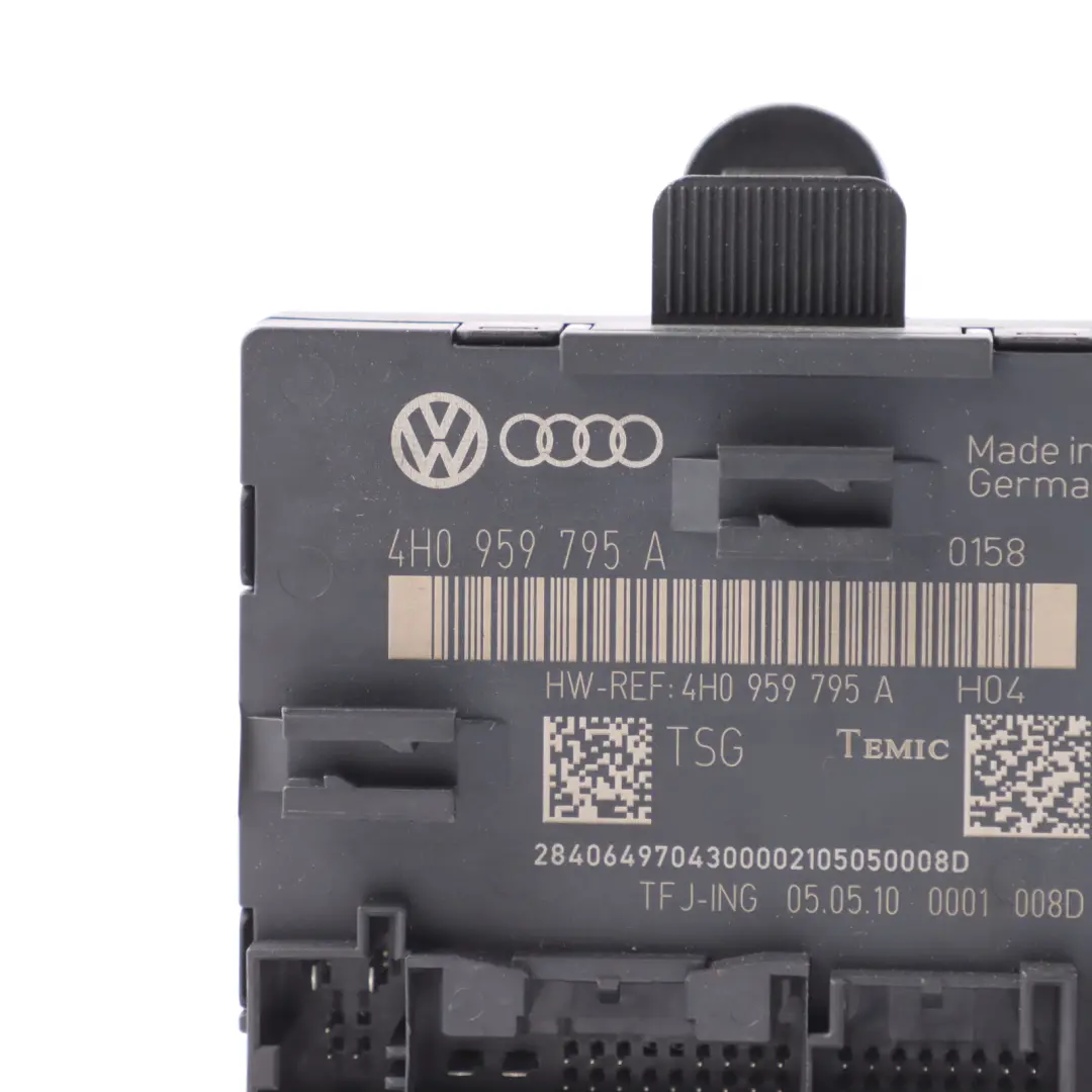 Door Module Control Unit Rear Left Right N/O/S to Audi A8 D4 with Part number 4H0959795A Audi A8 D4 Door Module Control Unit Rear Left Right N/O/S - SKU 4H0959795A - Part number 4H0959795A