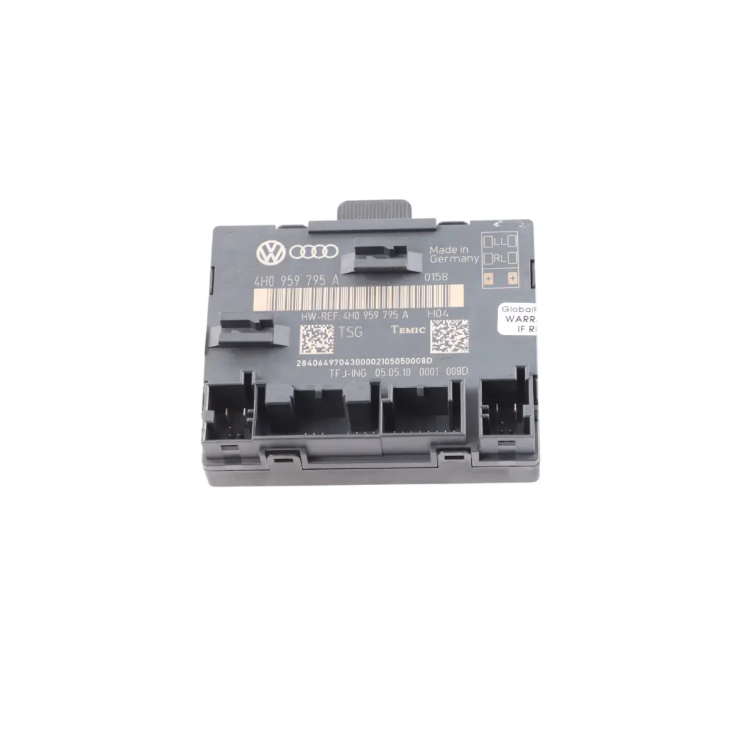 Door Module Control Unit Rear Left Right N/O/S to Audi A8 D4 with Part number 4H0959795A Audi A8 D4 Door Module Control Unit Rear Left Right N/O/S - SKU 4H0959795A - Part number 4H0959795A