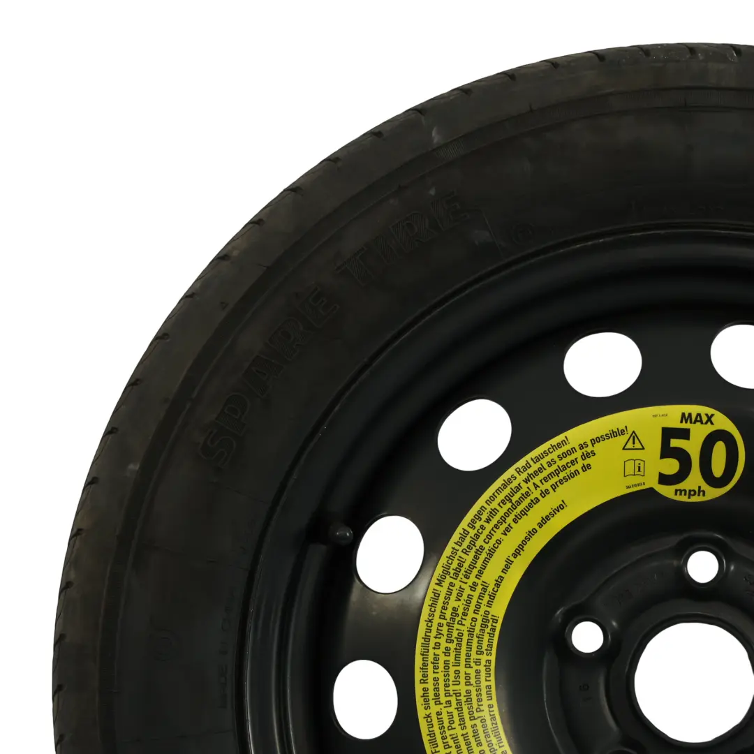 VW New Beetle Ruota Scorta Acciaio R16 Pneumatico 6J 125/90 3JX16 - SKU 5C0601027B - Numero di parte 5C0601027B