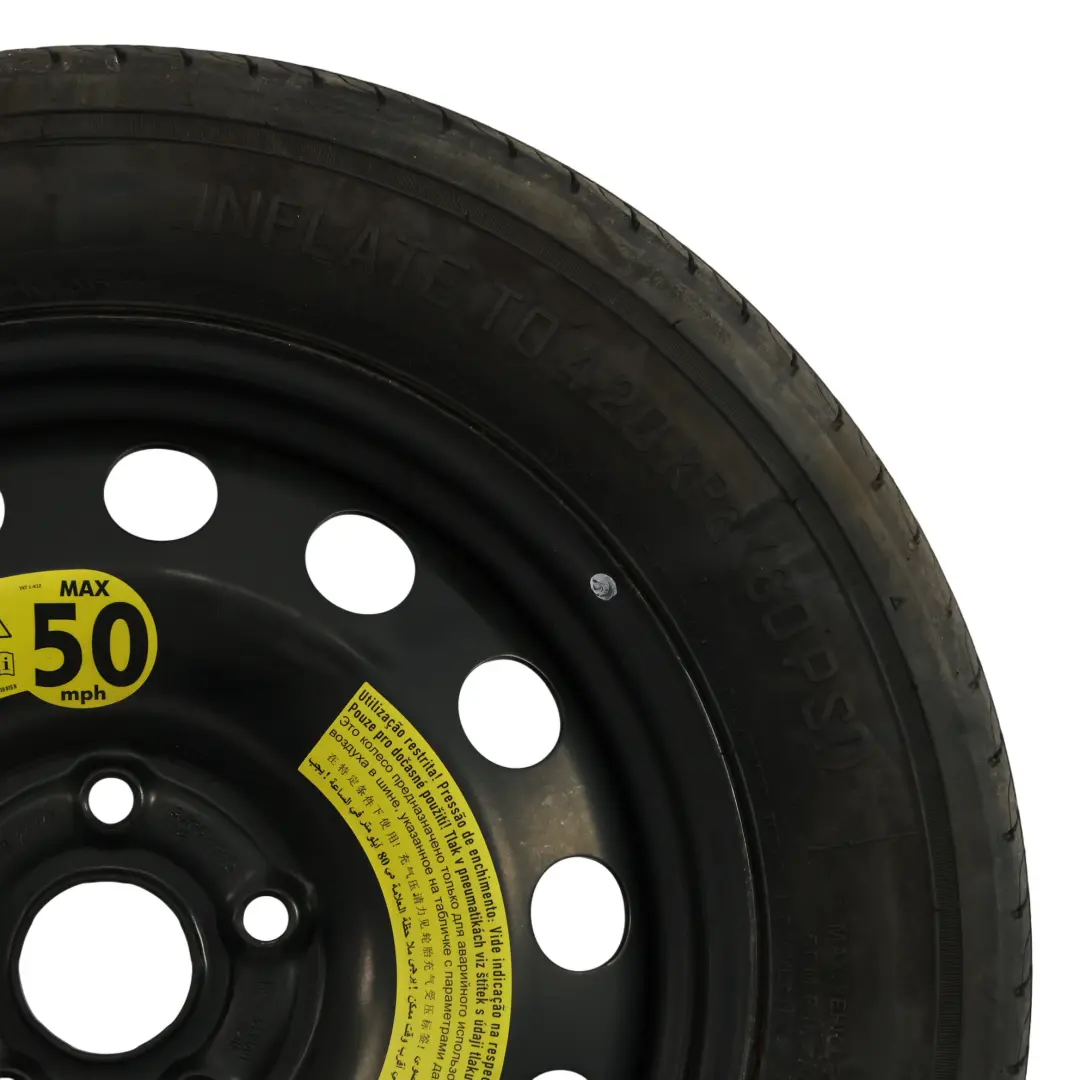 VW Volkswagen New Beetle Spare Wheel Steel R16 Tyre 6J 125/90 3JX16 - SKU 5C0601027B - Part number 5C0601027B