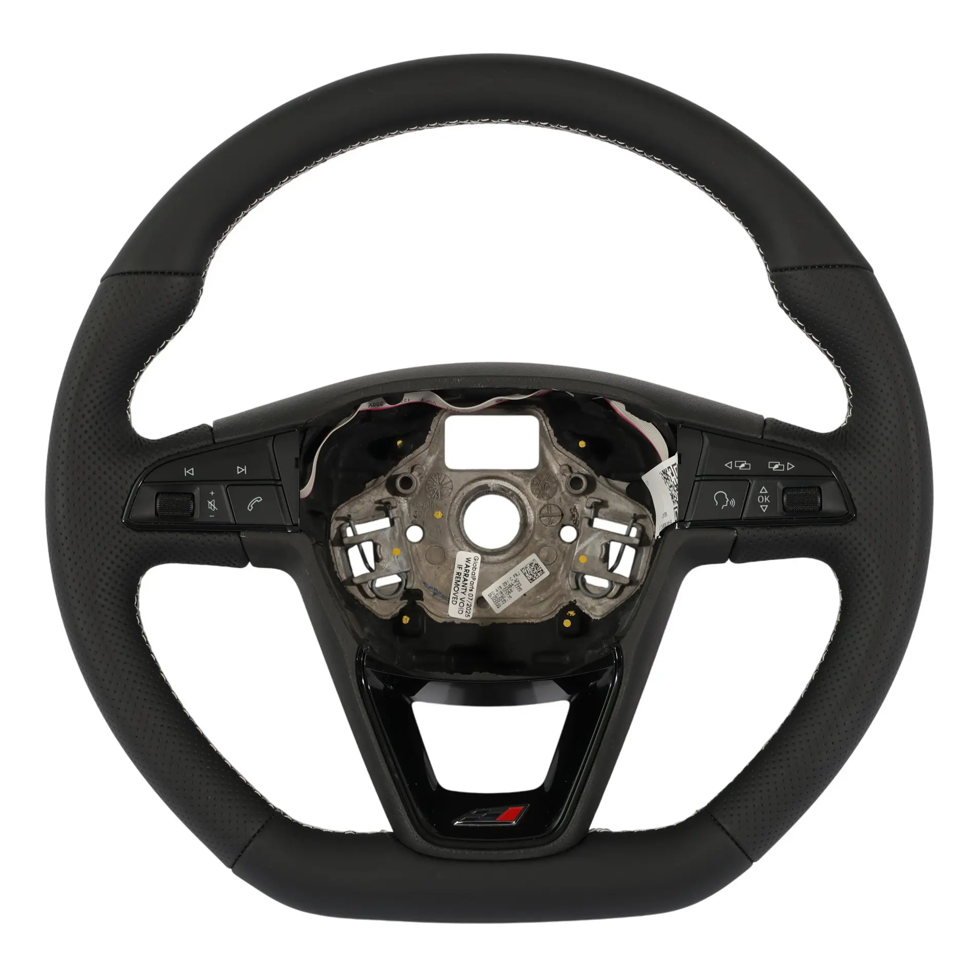 Seat Leon Cupra 5F Ibiza 6J Volante NUOVO In Pelle Nera Fondo Piatto