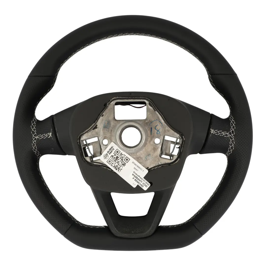 Seat Leon Cupra 5F Ibiza 6J Lenkrad NEU Schwarzes Leder Flache Unterseite - SKU 5F0419091C-1 - Teilenummer 5F0419091C