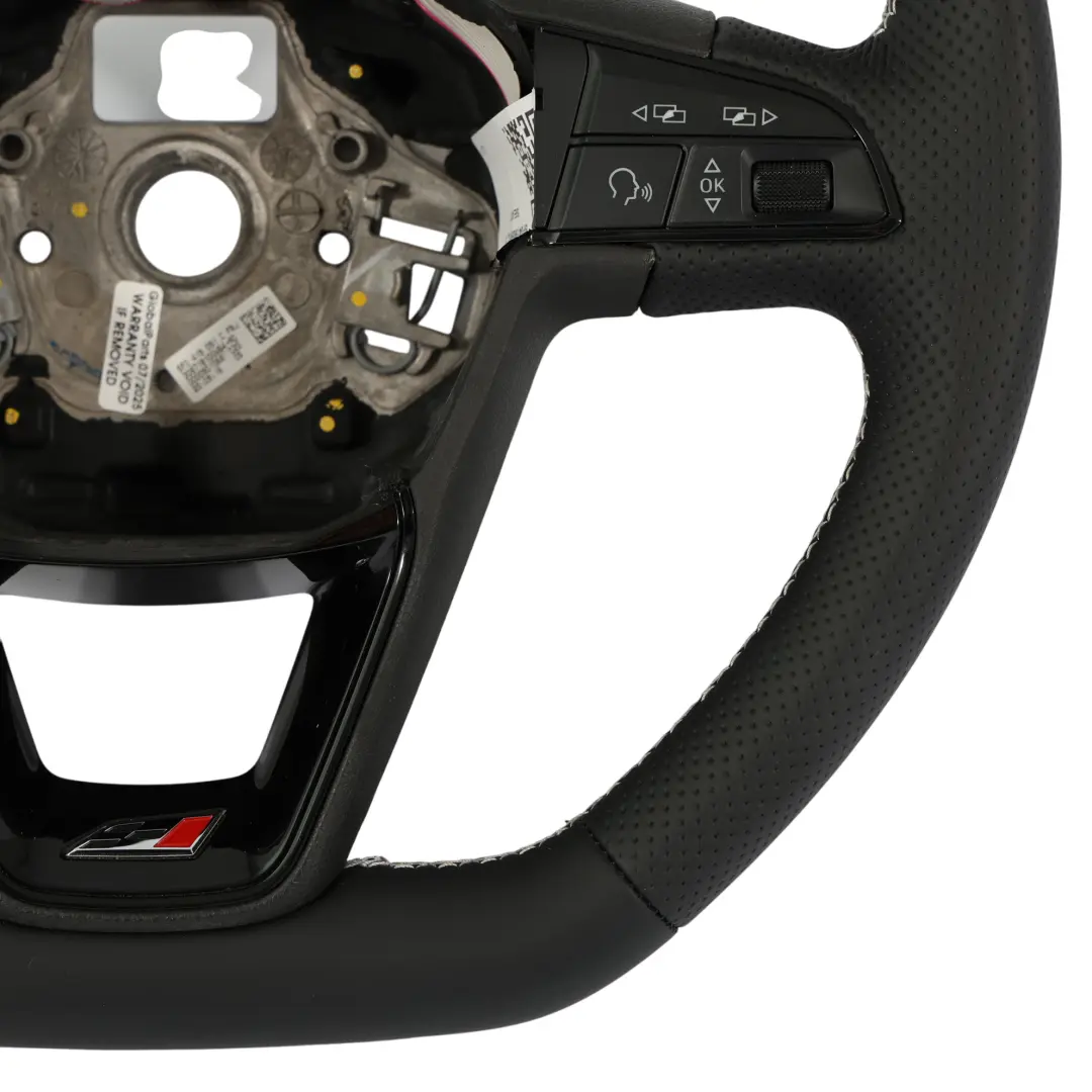 Seat Leon Cupra 5F Ibiza 6j Steering Wheel NEW Black Leather Flat Bottom - SKU 5F0419091C-1 - Part number 5F0419091C