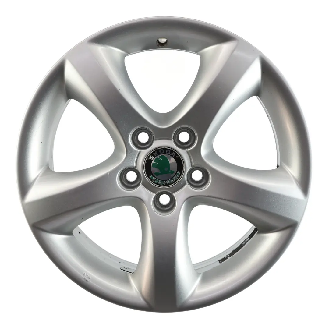 Skoda Fabia 5J Silver Wheel Rim Alloy 15" 6J ET:43 Star Spoke - SKU 5J0601025A-4 - Part number 5J0601025A