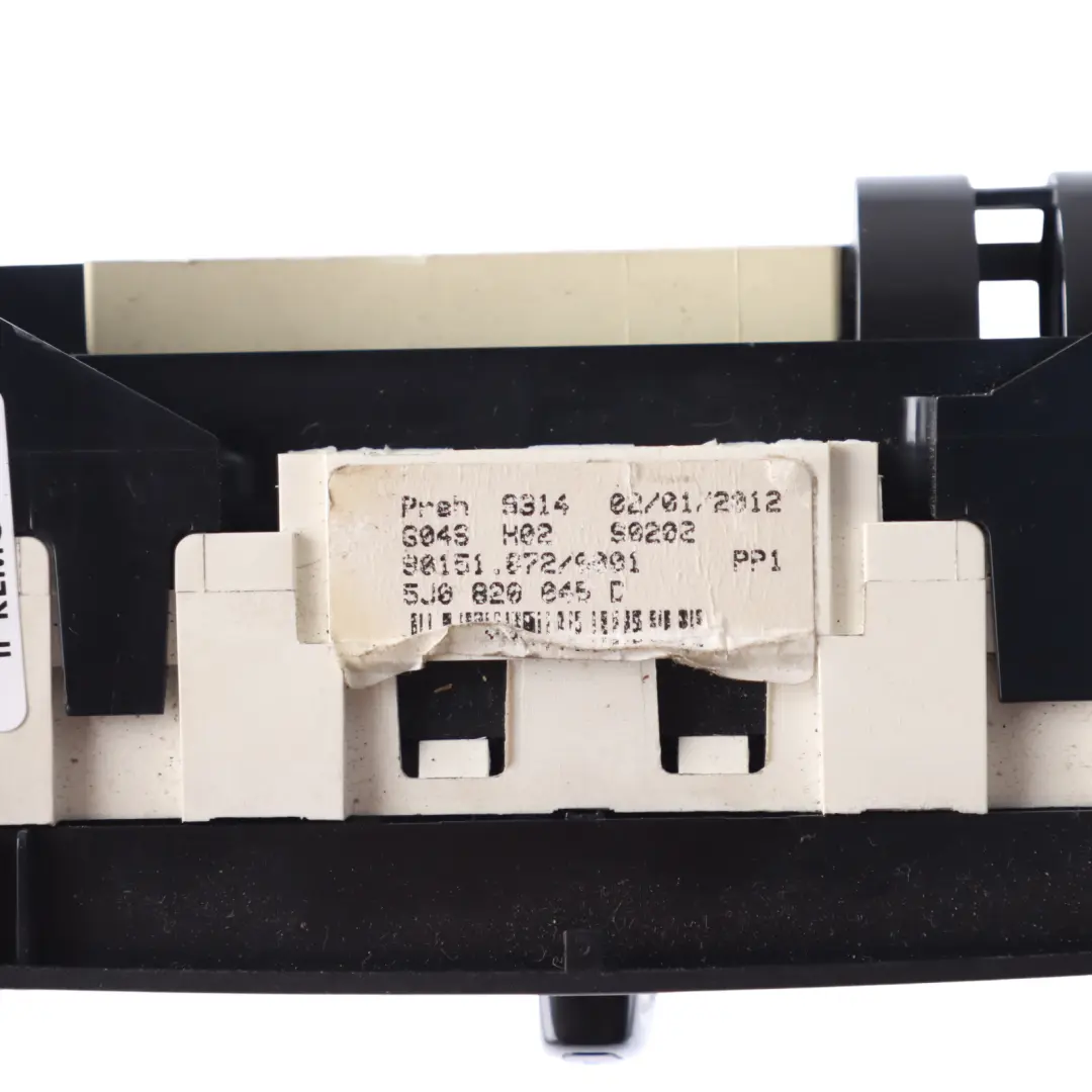 Skoda Fabia 5J A/C Klimaanlage Klimaanlage Schalttafel - SKU 5J0820045D - Teilenummer 5J0820045D