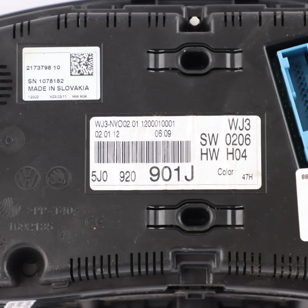 Mk2 5J Instrument Cluster Speedometer Speedo 1.6 TDI Manual Gear to Skoda Fabia with Part number 5J0920901J Skoda Fabia Mk2 5J Instrument Cluster Speedometer Speedo 1.6 TDI Manual Gear - SKU 5J0920901J - Part number 5J0920901J