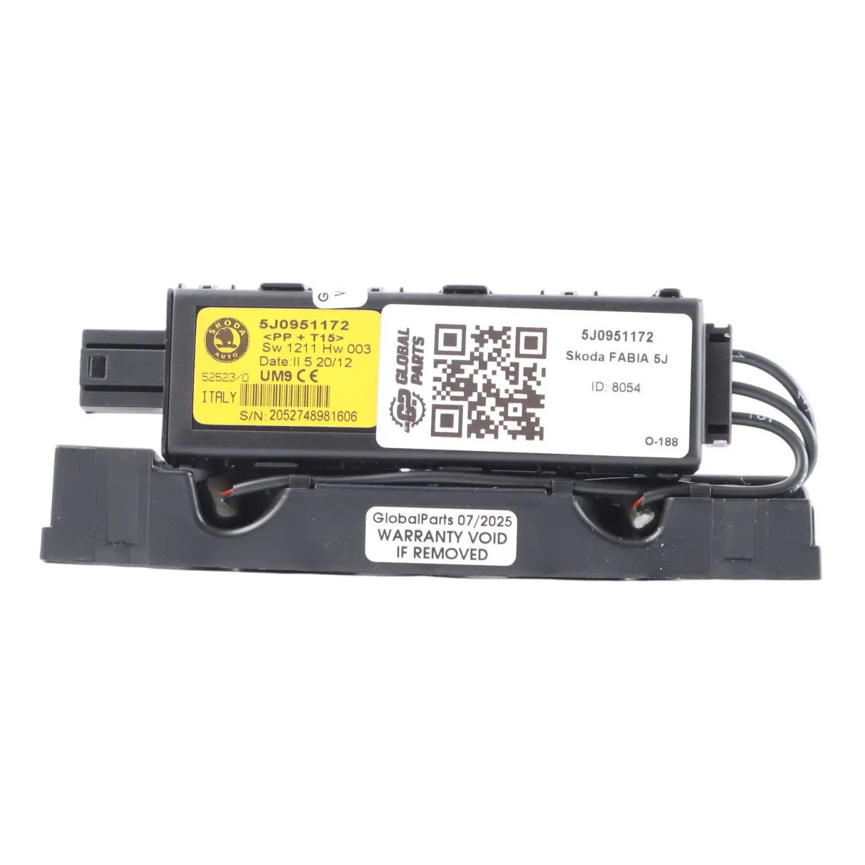 Skoda Fabia 5J Capteur Alarme Toit Intérieur Module Ultra Sonique 5J0951172