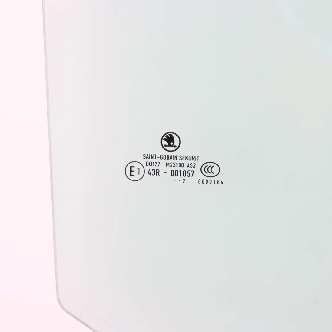 Skoda Fabia 5J Door Side Window Glass AS2 Rear Left N/S - SKU 5J6845205K - Part number 5J6845205K