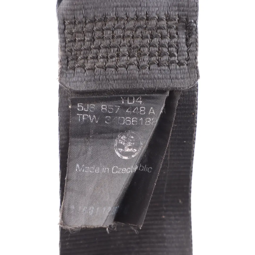 Seatbelt Rear Right O/S Seat Bench Belt Black to Skoda Fabia 5J with Part number 5J6857448A Skoda Fabia 5J Seatbelt Rear Right O/S Seat Bench Belt Black - SKU 5J6857448A - Part number 5J6857448A