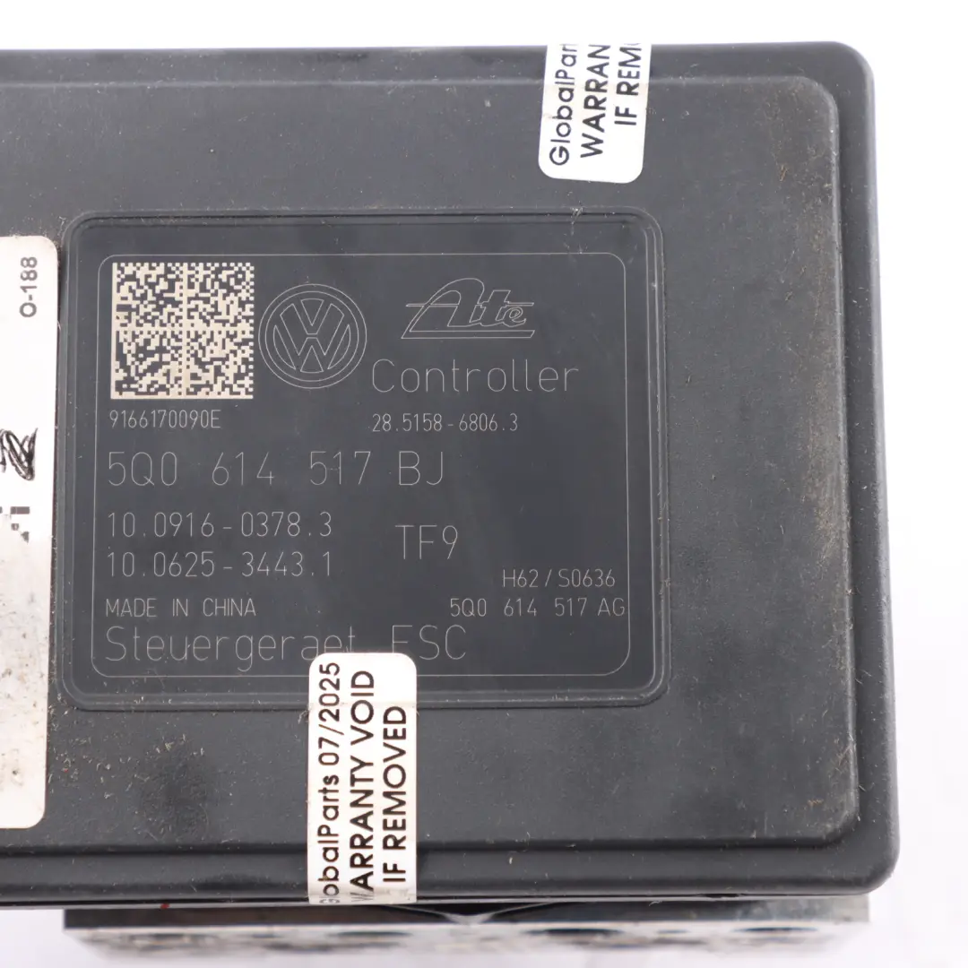 Audi A3 8V 1.6 TDI ABS Pump Modulator Control Unit - SKU 5Q0614517BJ - Part number 5Q0614517BJ