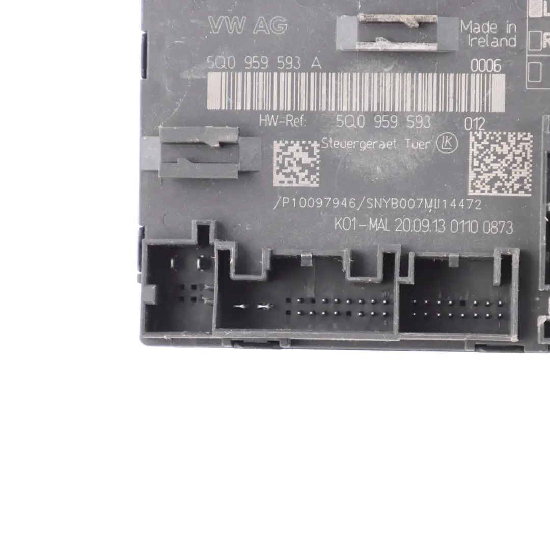 Door Module Control Unit Front Driver's Side to Audi A3 8V with Part number 5Q0959593A Audi A3 8V Door Module Control Unit Front Driver's Side - SKU 5Q0959593A - Part number 5Q0959593A