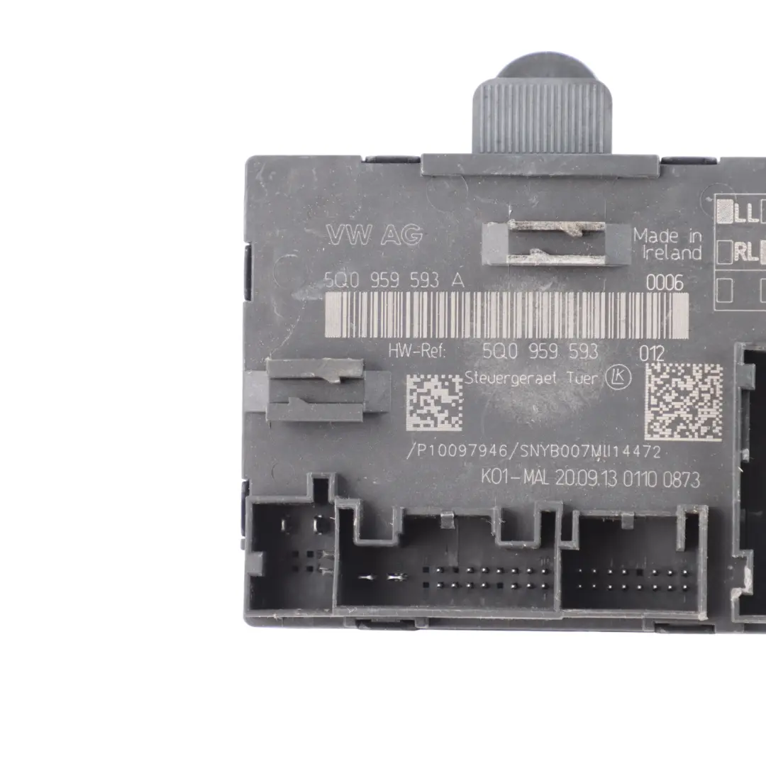 Door Module Control Unit Front Driver's Side to Audi A3 8V with Part number 5Q0959593A Audi A3 8V Door Module Control Unit Front Driver's Side - SKU 5Q0959593A - Part number 5Q0959593A