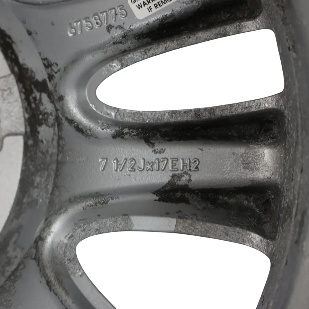 BMW E60 E61 Argento Cerchio AlluMini o Alufelge 17" Doppio Raggio 116 7,5J ET: - SKU 6758775-1 - Numero di parte 6758775