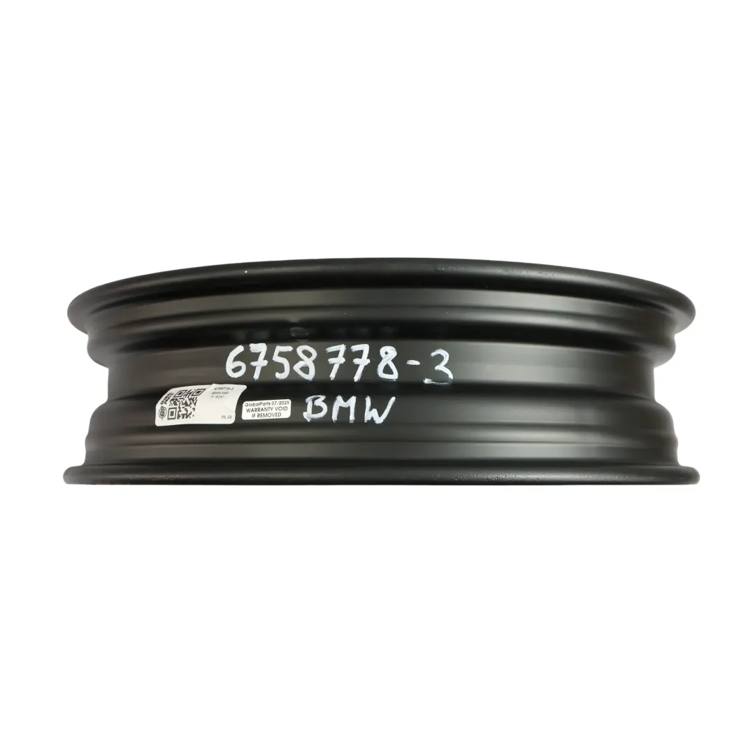 BMW E60 E61 X3 E83 Roue de secours compacte acier noir R17 4BX17 17 - SKU 6758778-3 - Numéro de pièce 6758778