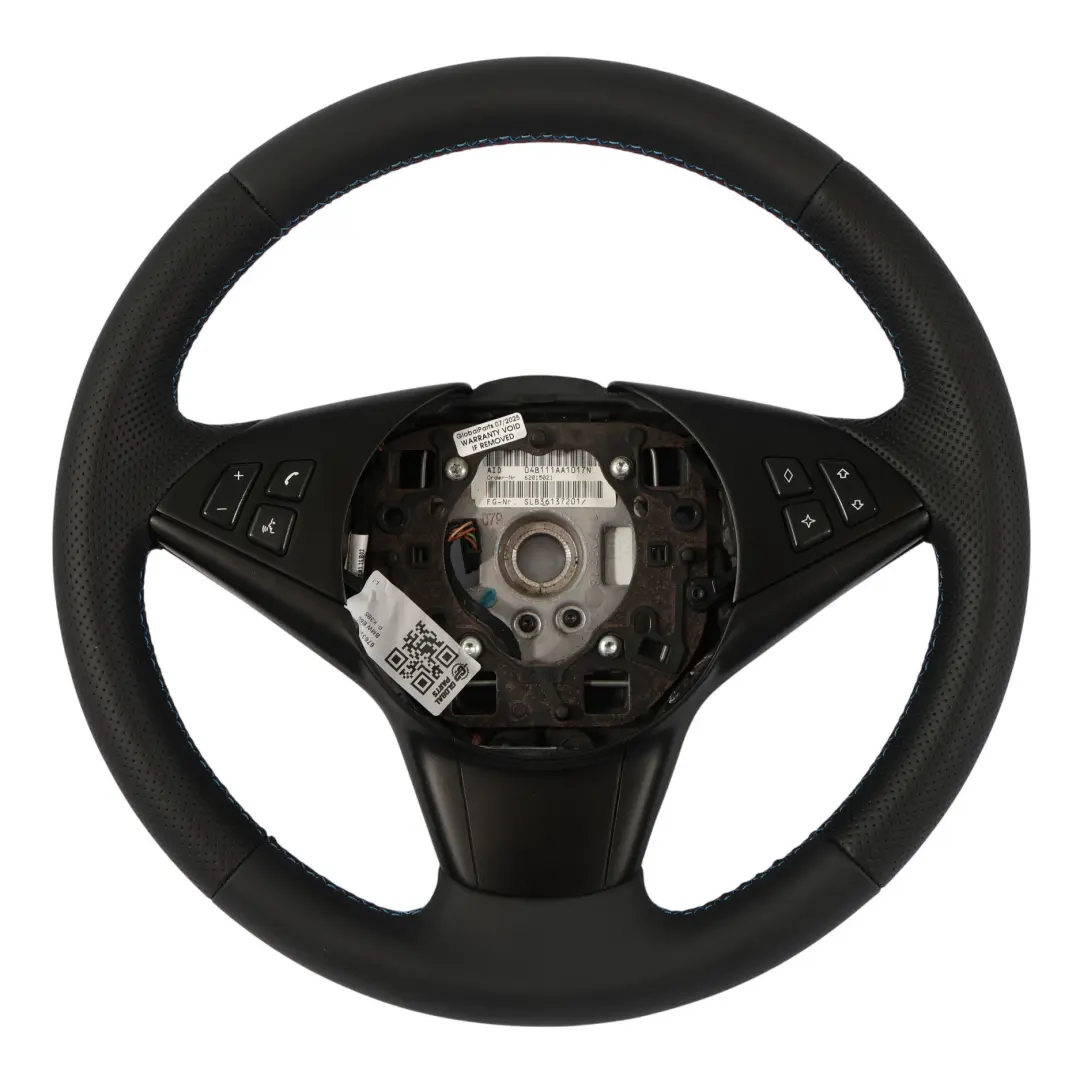 BMW 5 6 Series E60 E61 E63 NEW Leather Sport Steering Wheel Black M-tricolored - SKU 6763373-1 - Part number 6763373