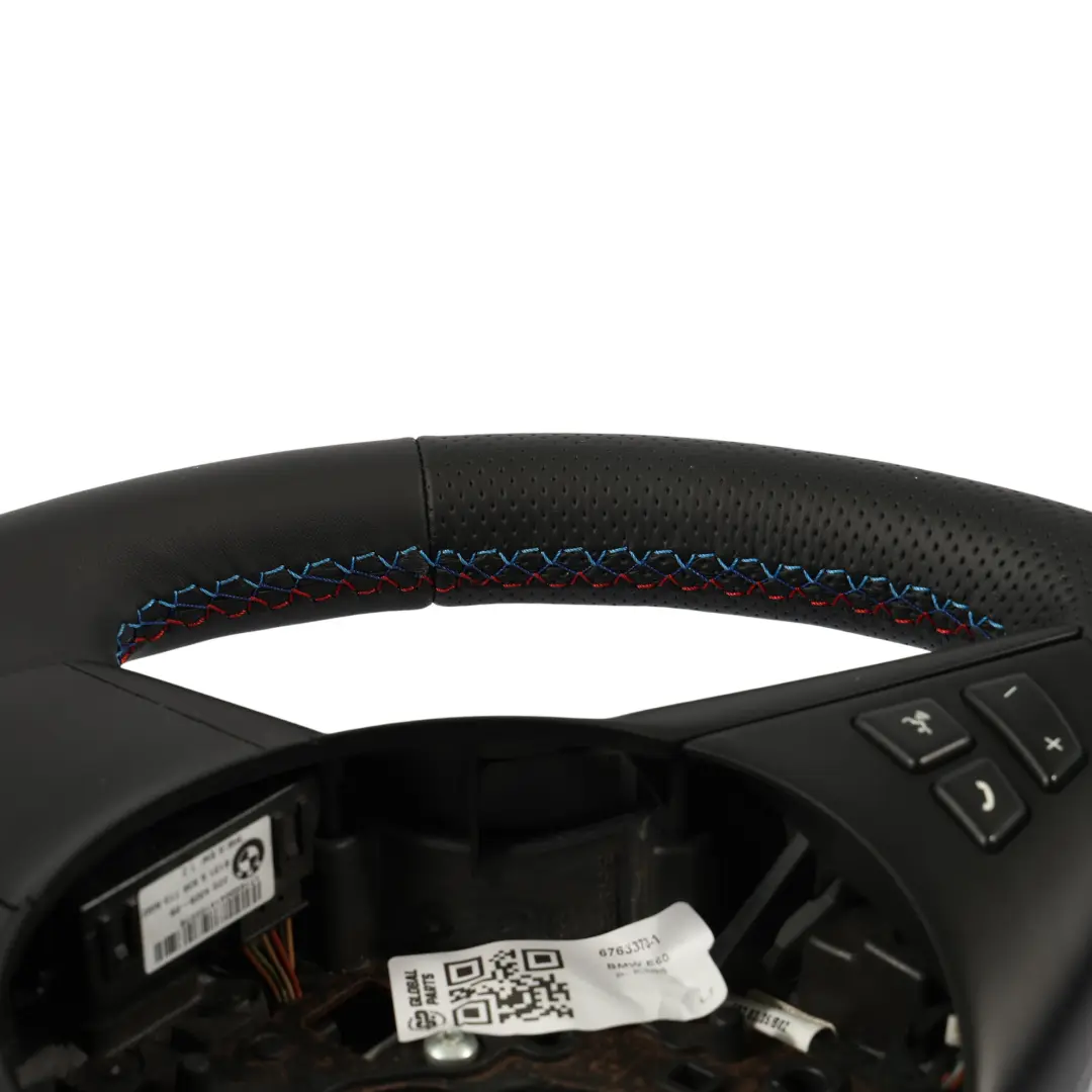 Leather Sport Steering Wheel Black M-tricolored to BMW 5 6 Series E60 E61 E63 NEW with Part number 6763373 BMW 5 6 Series E60 E61 E63 NEW Leather Sport Steering Wheel Black M-tricolored - SKU 6763373-1 - Part number 6763373