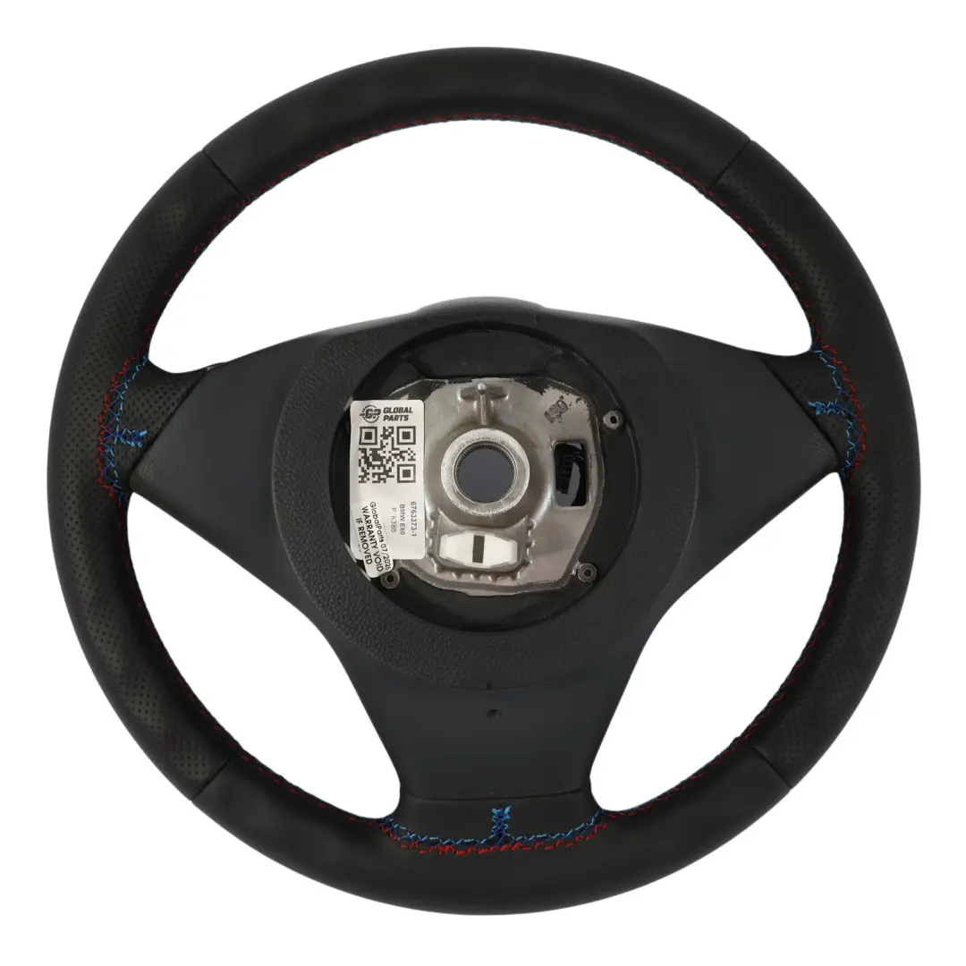 BMW 5 6 Series E60 E61 E63 NEW Leather Sport Steering Wheel Black M-tricolored - SKU 6763373-1 - Part number 6763373