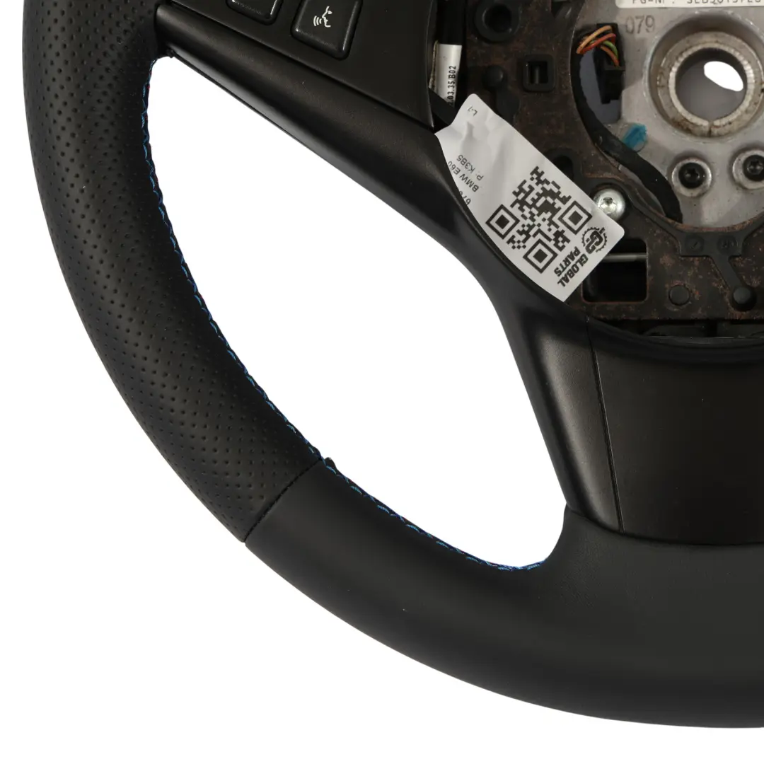 Deportivo Cuero Negro M-tricolor para BMW E60 E61 E63 Volante con número de pieza 6763373 BMW E60 E61 E63 Volante Deportivo Cuero Negro M-tricolor - SKU 6763373-1 - Número de pieza 6763373