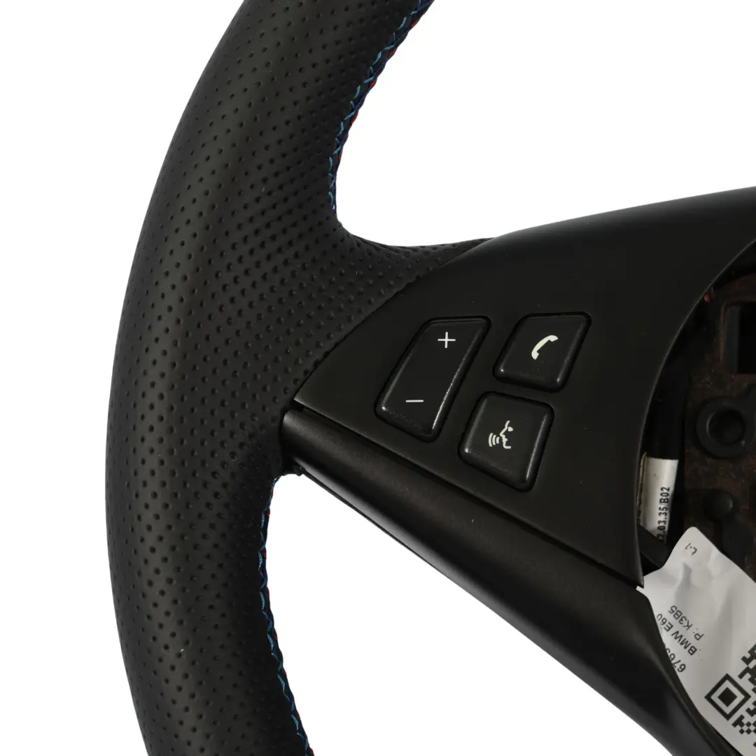 Deportivo Cuero Negro M-tricolor para BMW E60 E61 E63 Volante con número de pieza 6763373 BMW E60 E61 E63 Volante Deportivo Cuero Negro M-tricolor - SKU 6763373-1 - Número de pieza 6763373