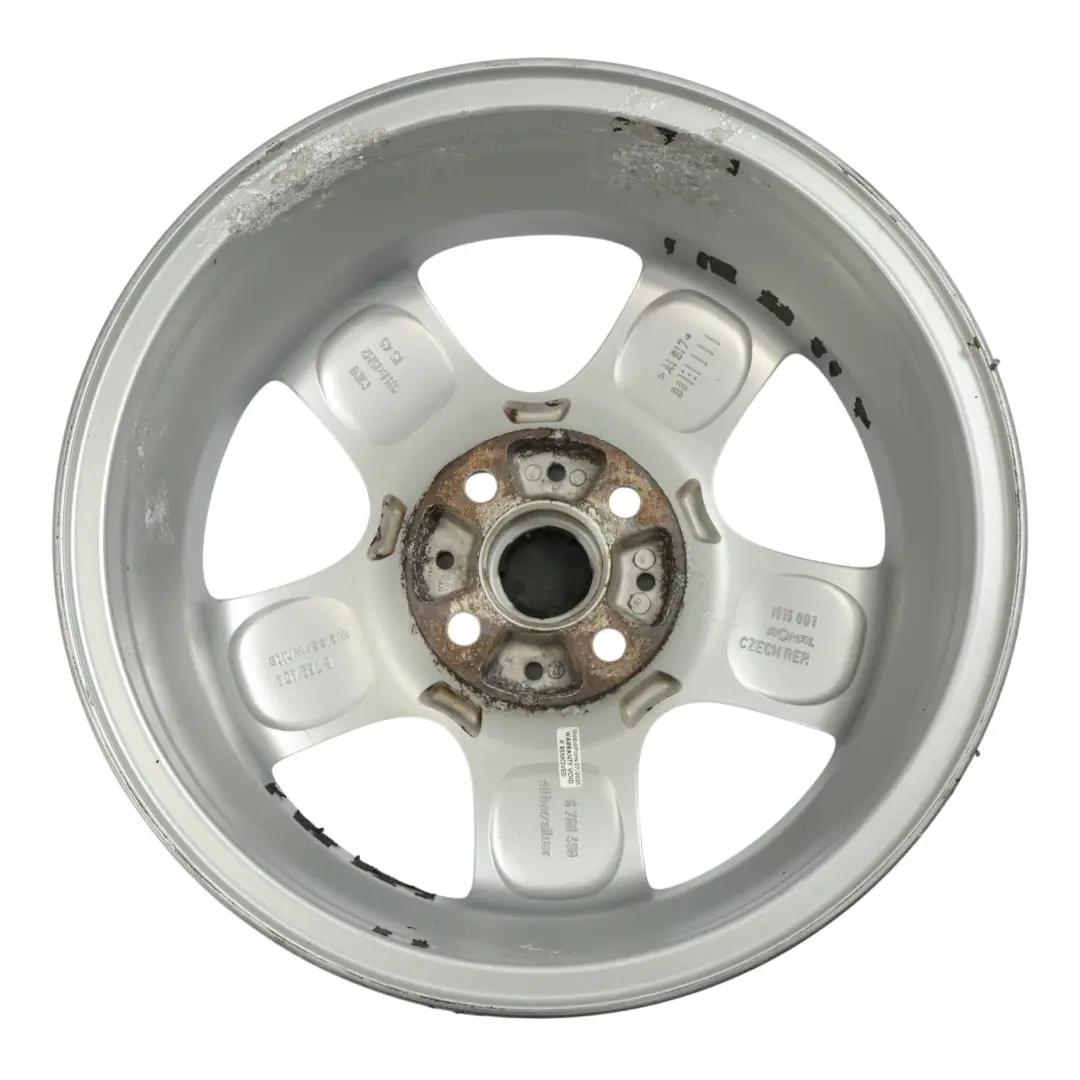 Mini Cooper One R50 R55 R56 Silver Wheel Alloy Rim 15" 5-Start Spooler 100 - SKU 6768498-1 - Part number 6768498
