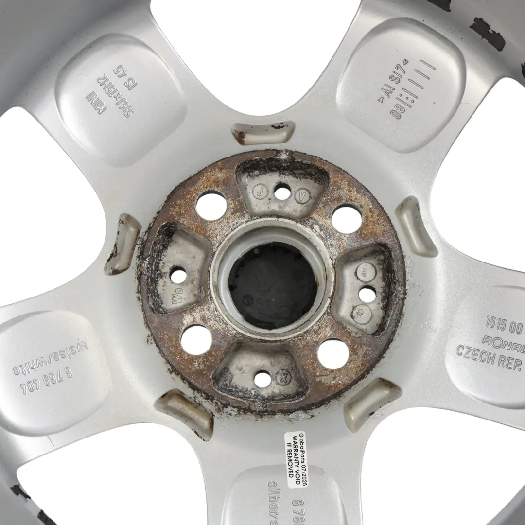 Mini Cooper R50 R56 Alu Felge Alufelge Silber 15" 5 Star Spooler 100 - SKU 6768498-1 - Teilenummer 6768498