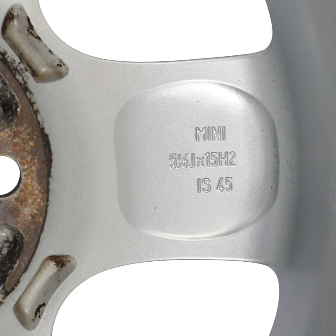 Mini Cooper One R50 R55 R56 Silver Wheel Alloy Rim 15" 5-Start Spooler 100 - SKU 6768498-1 - Part number 6768498