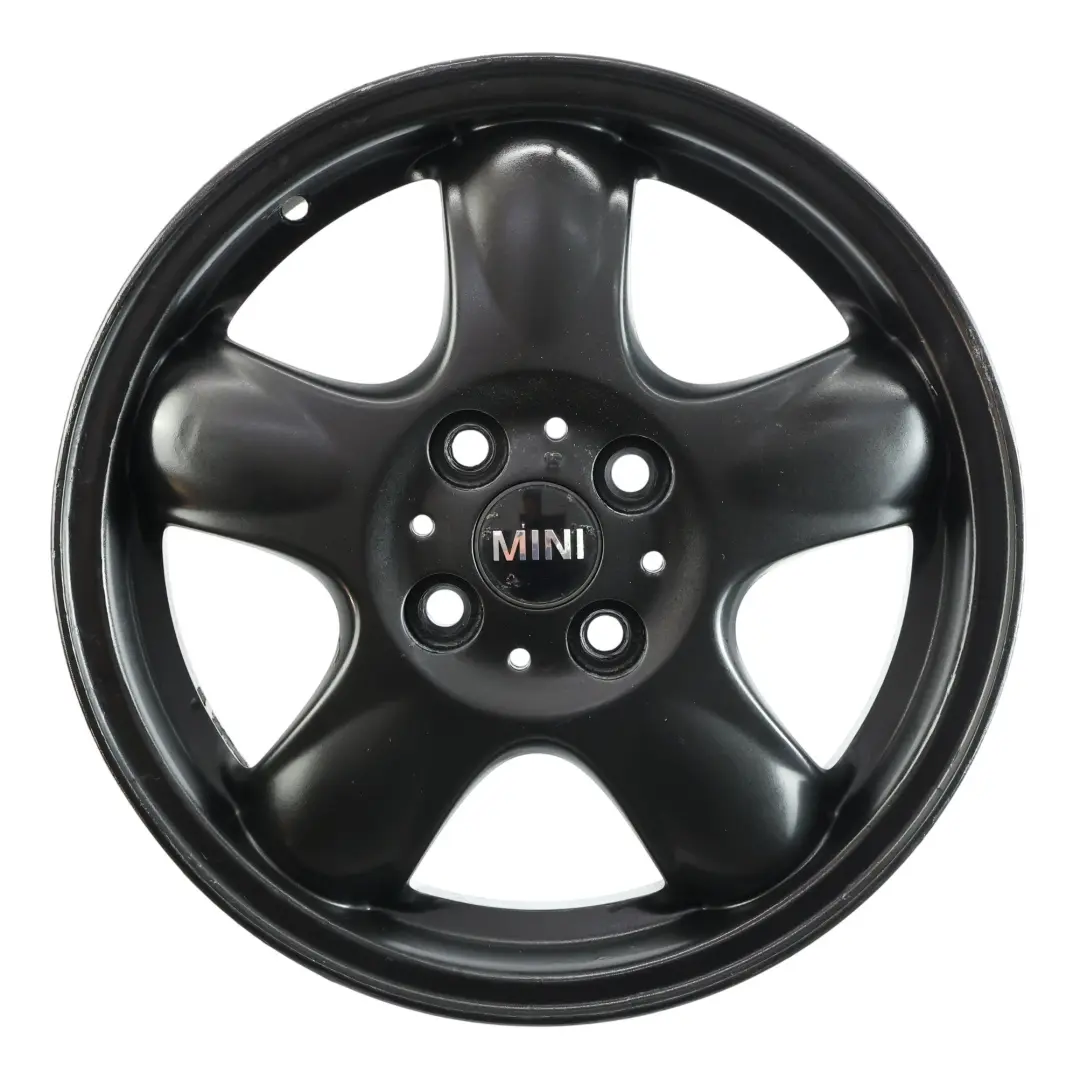 Felgen Alufelge Schwarz 15" 5 Star Spooler 100 für Mini Cooper R50 R56 mit Teilenummer 6768498 Mini Cooper R50 R56 Felgen Alufelge Schwarz 15" 5 Star Spooler 100 - SKU 6768498-9 - Teilenummer 6768498