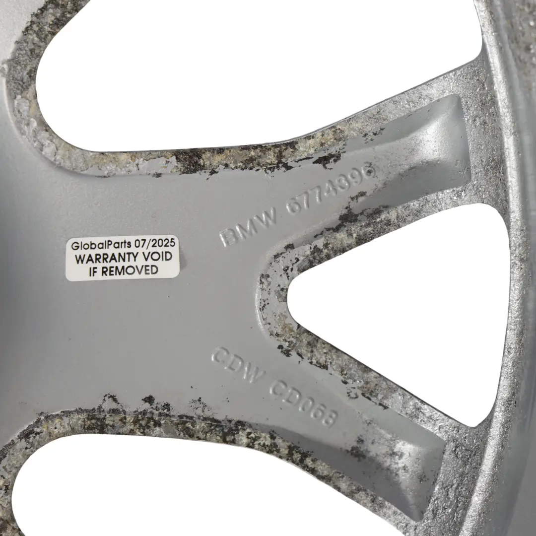 Front Wheel Rim Alloy 19" Cross Spoke 177 9J ET:48 Silver to BMW X5 E70 with Part number 6774396 BMW X5 E70 Front Wheel Rim Alloy 19" Cross Spoke 177 9J ET:48 Silver - SKU 6774396-4 - Part number 6774396