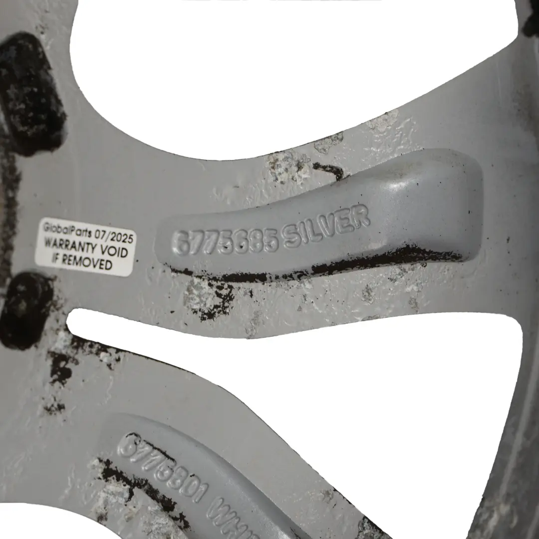 Alloy Rim 17" 7J Flame Spoke 97 to Mini Cooper One R50 R55 R56 R57 Silver Wheel with Part number 6775685 Mini Cooper One R50 R55 R56 R57 Silver Wheel Alloy Rim 17" 7J Flame Spoke 97 - SKU 6775685-8 - Part number 6775685