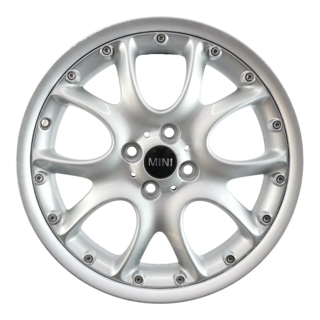 Alloy Rim 17" ET:48 7J Web Cross Spoke 98 to Mini Cooper R50 R53 R56 Silver Wheel with Part number 6775686 Mini Cooper R50 R53 R56 Silver Wheel Alloy Rim 17" ET:48 7J Web Cross Spoke 98 - SKU 6775686-3 - Part number 6775686