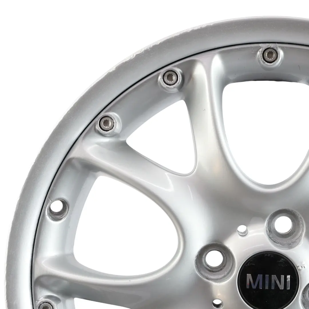 Alloy Rim 17" ET:48 7J Web Cross Spoke 98 to Mini Cooper R50 R53 R56 Silver Wheel with Part number 6775686 Mini Cooper R50 R53 R56 Silver Wheel Alloy Rim 17" ET:48 7J Web Cross Spoke 98 - SKU 6775686-3 - Part number 6775686