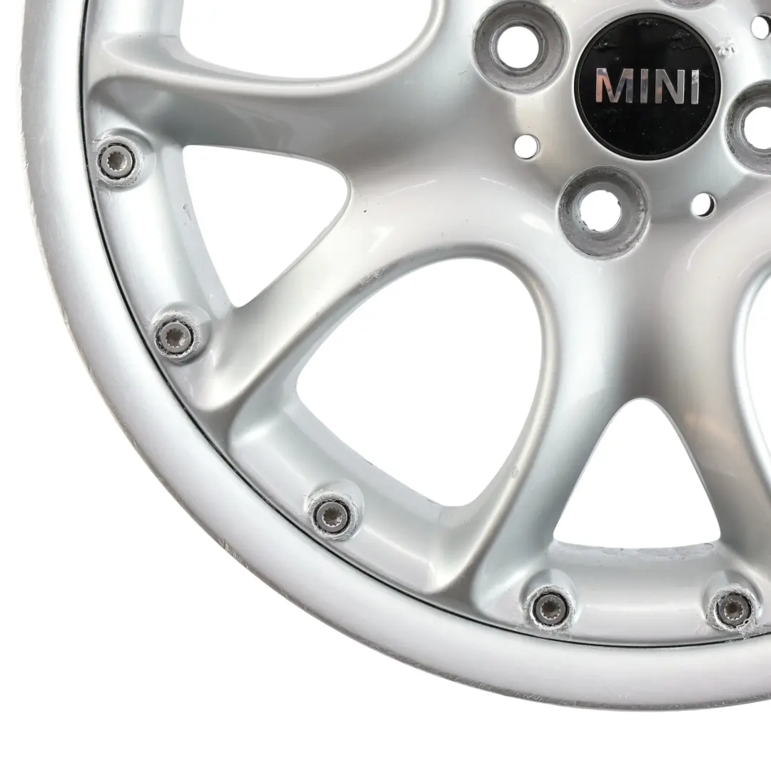 Alloy Rim 17" ET:48 7J Web Cross Spoke 98 to Mini Cooper R50 R53 R56 Silver Wheel with Part number 6775686 Mini Cooper R50 R53 R56 Silver Wheel Alloy Rim 17" ET:48 7J Web Cross Spoke 98 - SKU 6775686-3 - Part number 6775686