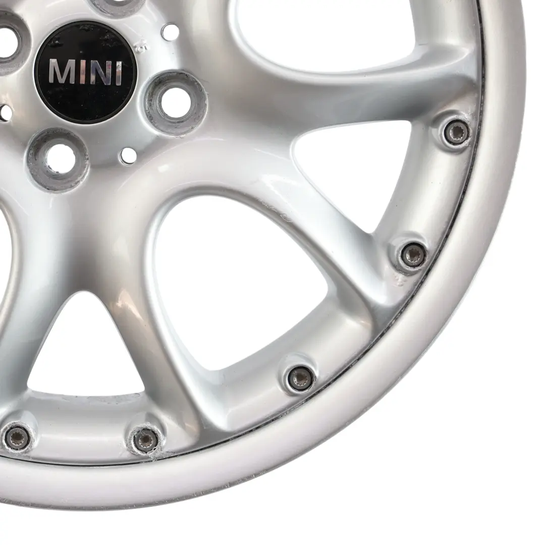 Alloy Rim 17" ET:48 7J Web Cross Spoke 98 to Mini Cooper R50 R53 R56 Silver Wheel with Part number 6775686 Mini Cooper R50 R53 R56 Silver Wheel Alloy Rim 17" ET:48 7J Web Cross Spoke 98 - SKU 6775686-3 - Part number 6775686