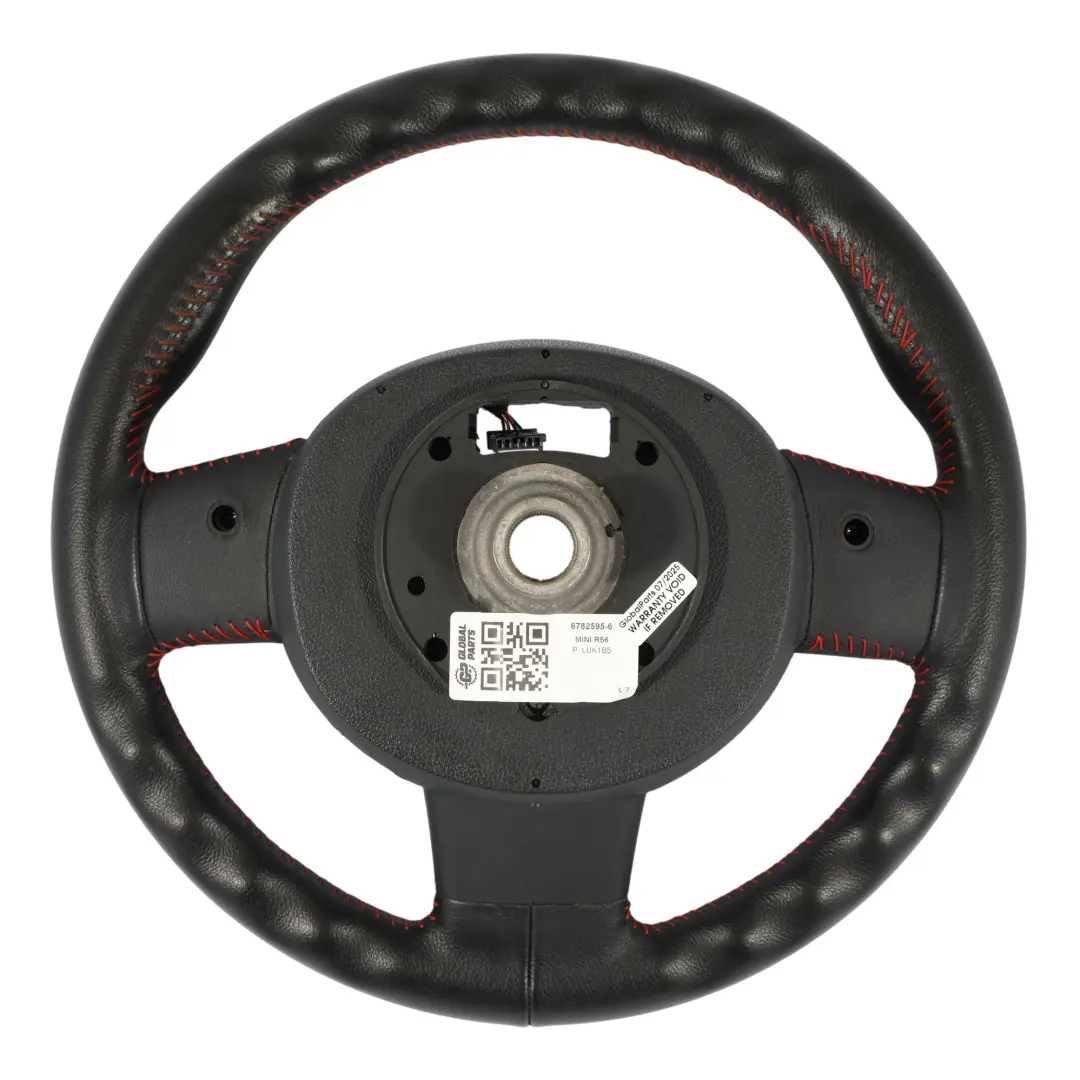 Leather Sport Multifunction Steering Wheel Red Thread to Mini Cooper R56 R60 Black with Part number 6782595 Mini Cooper R56 R60 Black Leather Sport Multifunction Steering Wheel Red Thread - SKU 6782595-6 - Part number 6782595