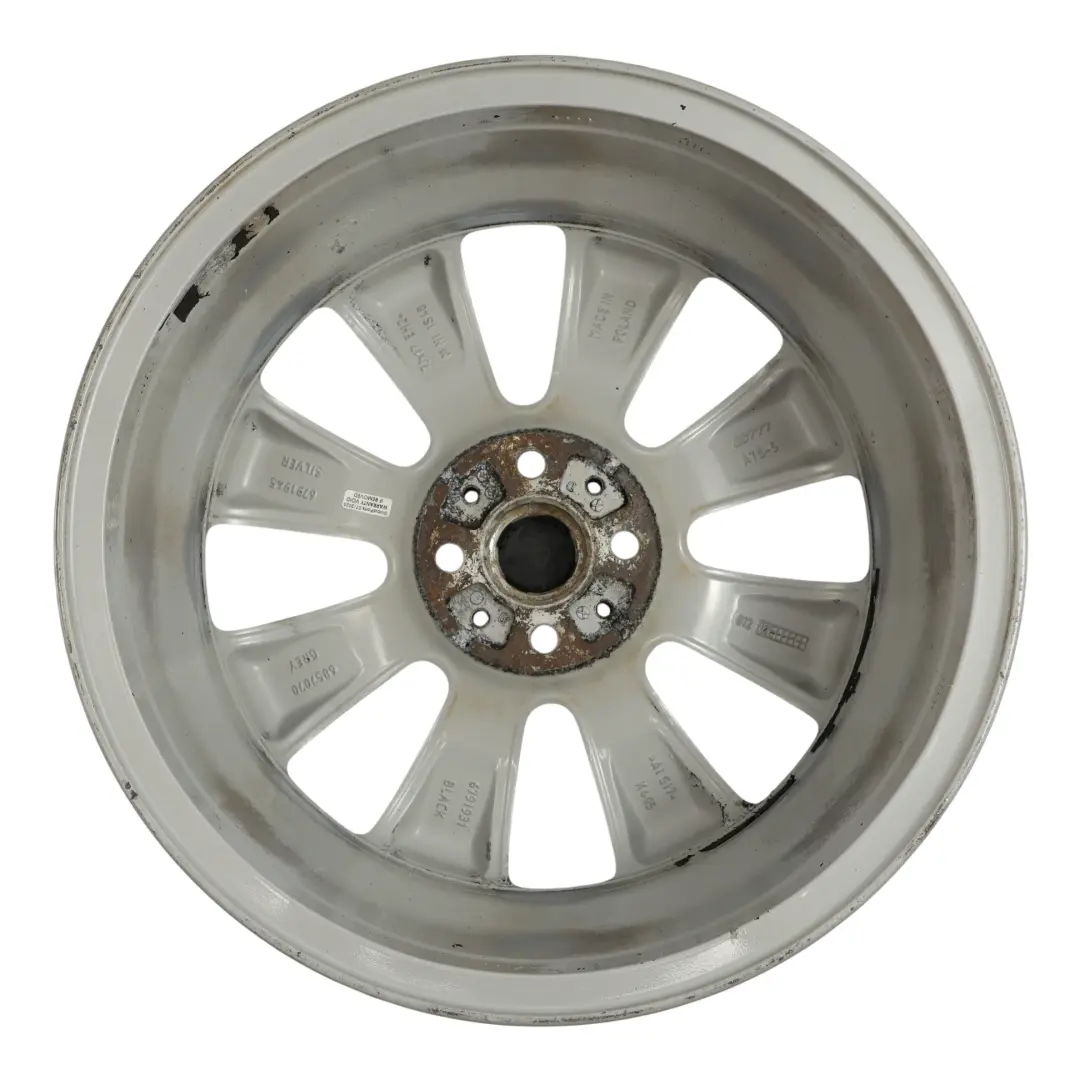 Mini Cooper R55 R56 R57 Silver Wheel Alloy Rim 17" 7J ET:48 Conical Spoke 121 - SKU 6791945-2 - Part number 6791945
