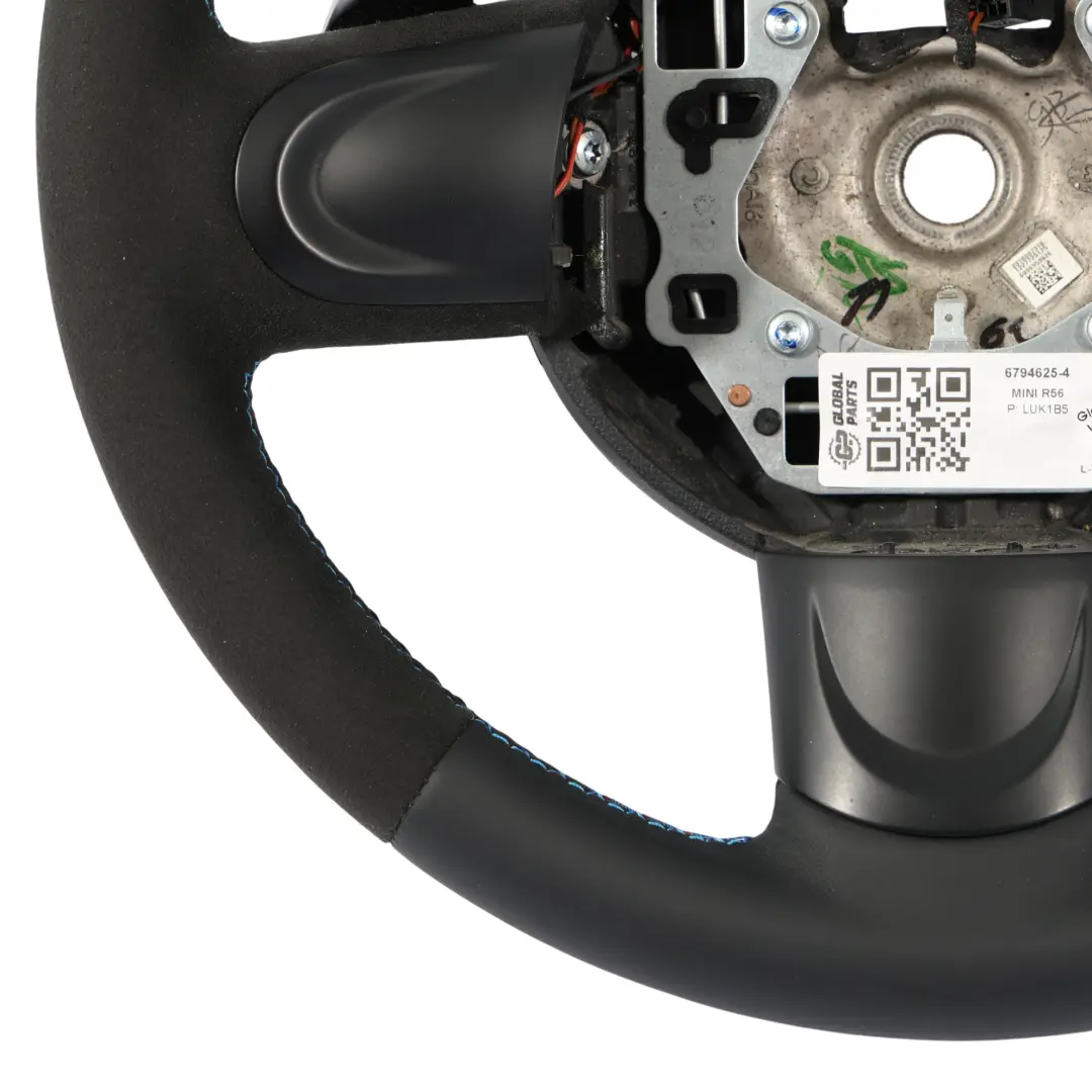 Nuova Pelle Nera / Alcantara Volante Sportivo per Mini Cooper One R56 R60 R61 con numero di parte 6794625 Mini Cooper One R56 R60 R61 Nuova Pelle Nera / Alcantara Volante Sportivo - SKU 6794625-4 - Numero di parte 6794625