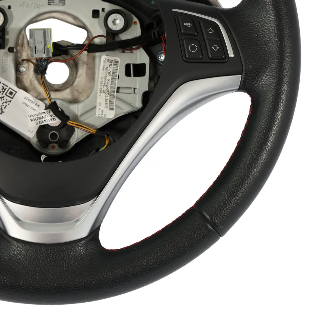 BMW E81 E87 E90 E91 E92 Steering Wheel Sport Black Leather Multifunction Paddles - SKU 6795572-6 - Part number 6795572