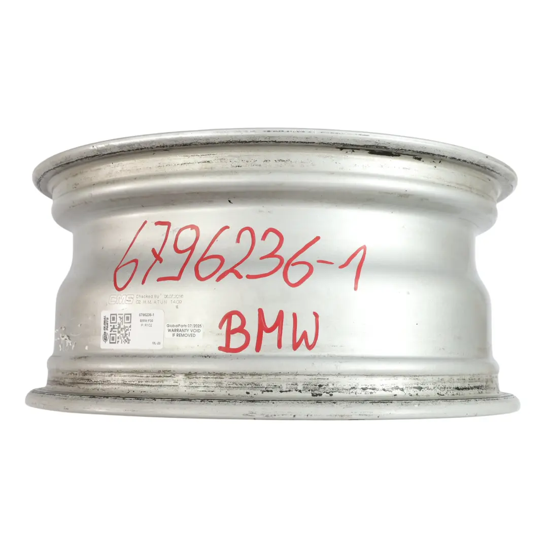BMW F30 F31 F36 Silberne Leicht Metall Felge 16" 7J ET:31 V-Speiche 390 - SKU 6796236-1 - Teilenummer 6796236