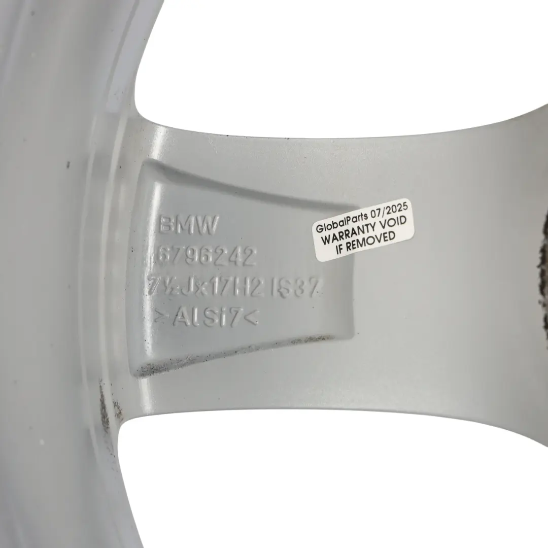 BMW F30 F31 F32 Silver Alloy Wheel Rim 17" Star Spoke 393 7,5J ET:37 - SKU 6796242-3 - Part number 6796242