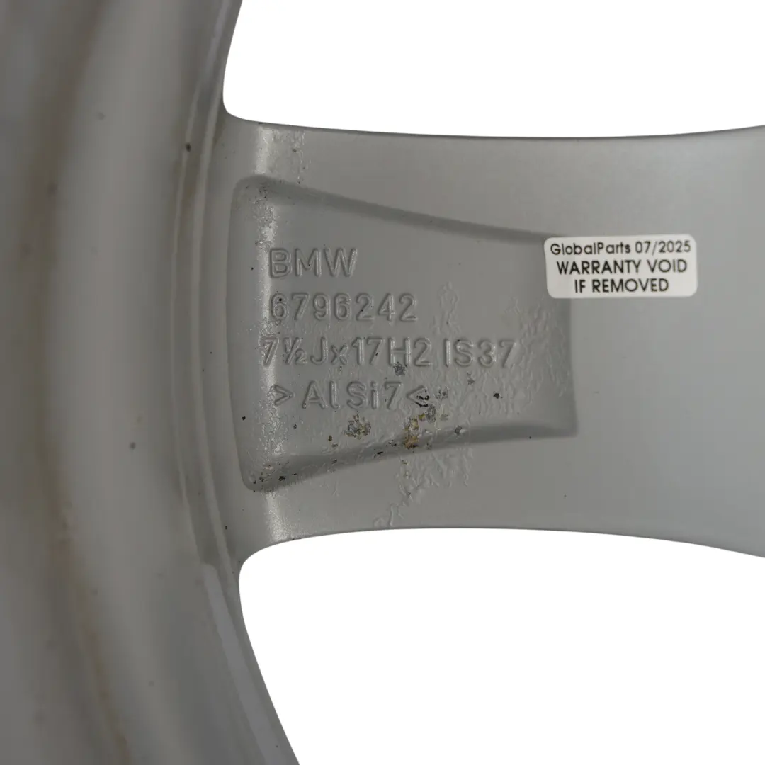 BMW F30 F31 Llanta Aleacion Plateada 17" Star Spoke 393 ET:37 7,5J - SKU 6796242-4 - Número de pieza 6796242