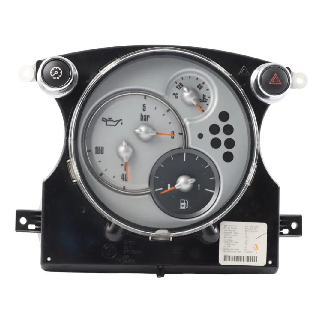 Combinaison D'Instrument Chrono Paquet pour Mini Cooper One R50 R52 R53 à propos du numéro de pièce 6972085 Mini Cooper One R50 R52 R53 Combinaison D'Instrument Chrono Paquet - SKU 6972085 - Numéro de pièce 6972085