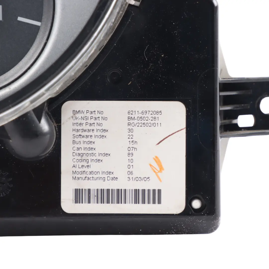 Instrumentenkombination Chrono Paket für Mini Cooper One R50 R52 R53 mit Teilenummer 6972085 Mini Cooper One R50 R52 R53 Instrumentenkombination Chrono Paket - SKU 6972085 - Teilenummer 6972085