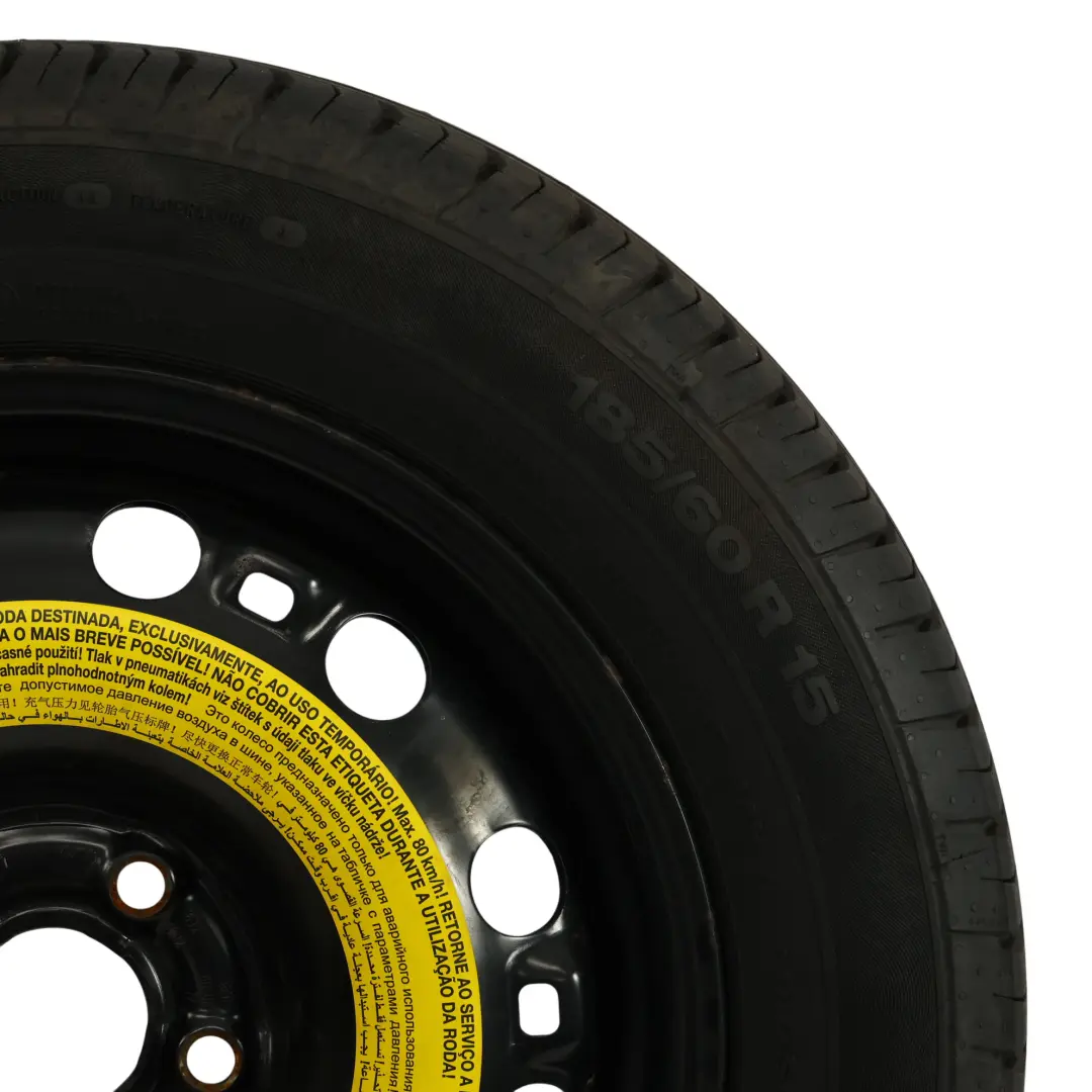 Volkswagen Polo 6R Roue De Secours En Acier Pneu R15 6J 185/60 - SKU 6C0601027-1 - Numéro de pièce 6C0601027