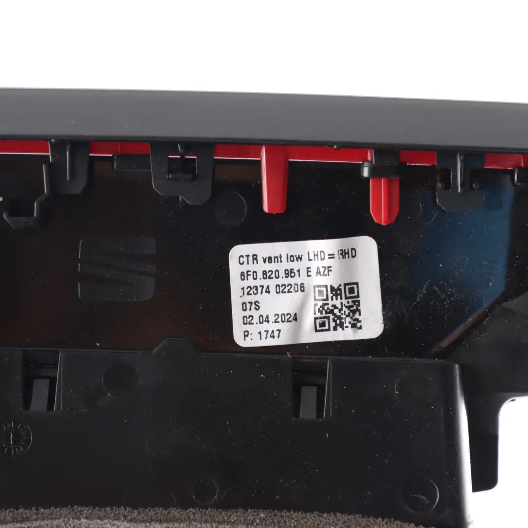 Mk5 Fresh Air Grille Center Vent Dash Dashboard Red to Seat Ibiza FR with Part number 6F0820951E Seat Ibiza FR Mk5 Fresh Air Grille Center Vent Dash Dashboard Red - SKU 6F0820951E - Part number 6F0820951E